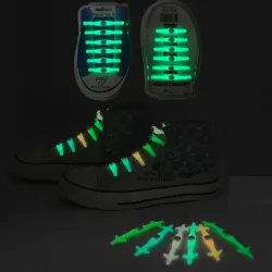 Silicone lumière LED lumineux lacets 12 pcs set
